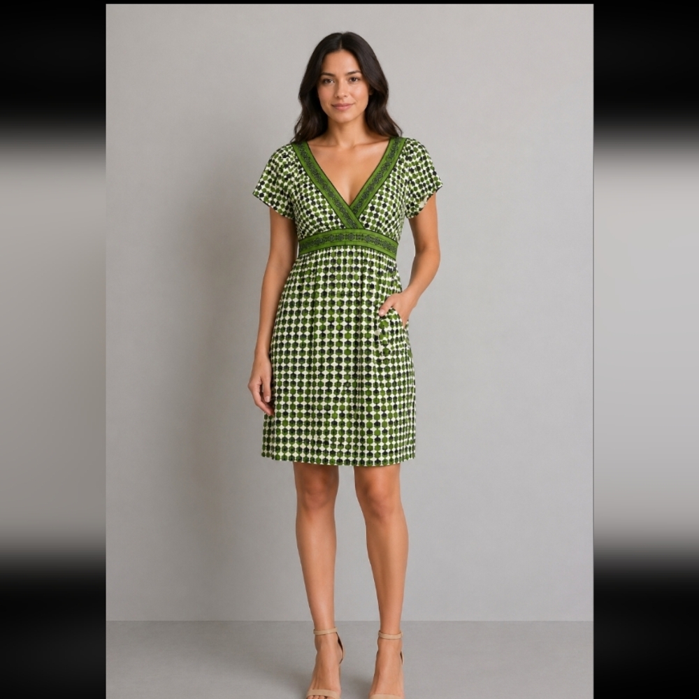 STUDIO M Patterned Semi Sheer Dress M